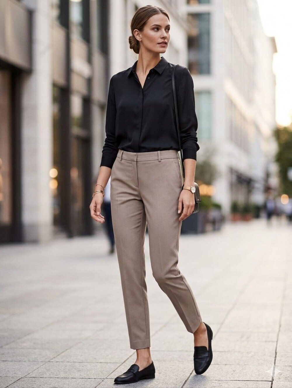 H&M Women's Ankle Pants in Beige